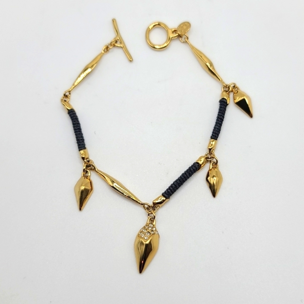 Alexis Bittar Gold Thread-Wrapped Toggle Charm Bracelet